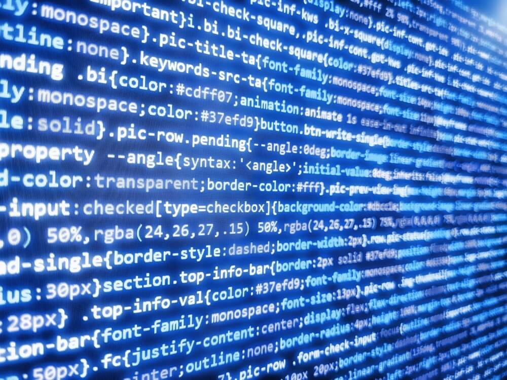 page of computer source code